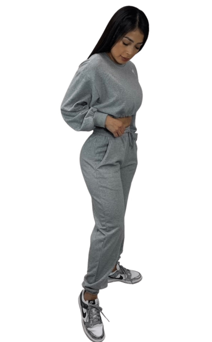 Crop Long Sleeve Jogger Set