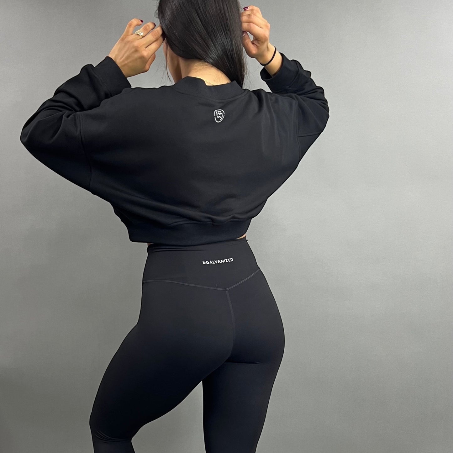 V-Neck Crop Sweatshirt