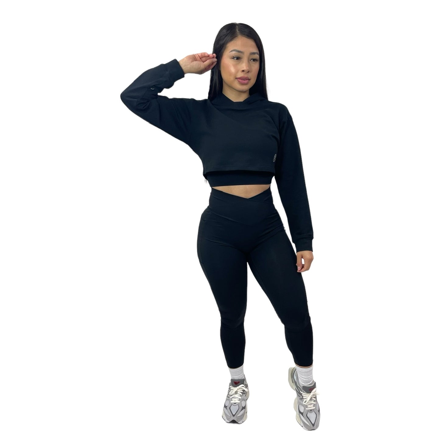 bGalvanized Cropped Hoodie