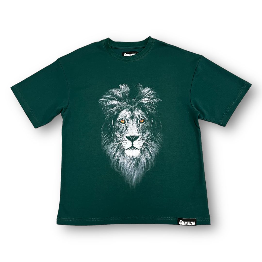 Midnight Green Lion Oversized Tee