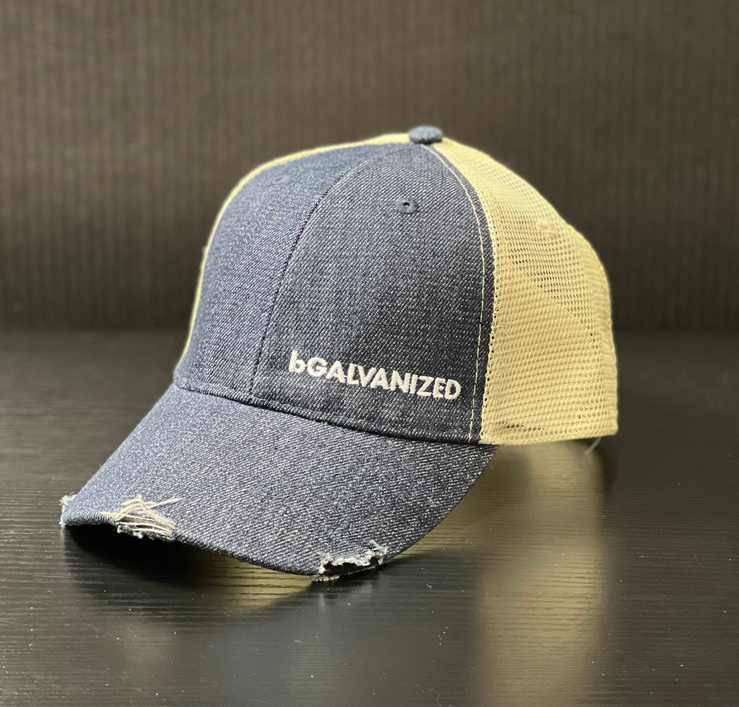 bGALVANIZED Adjustable Denim Trucker Hat