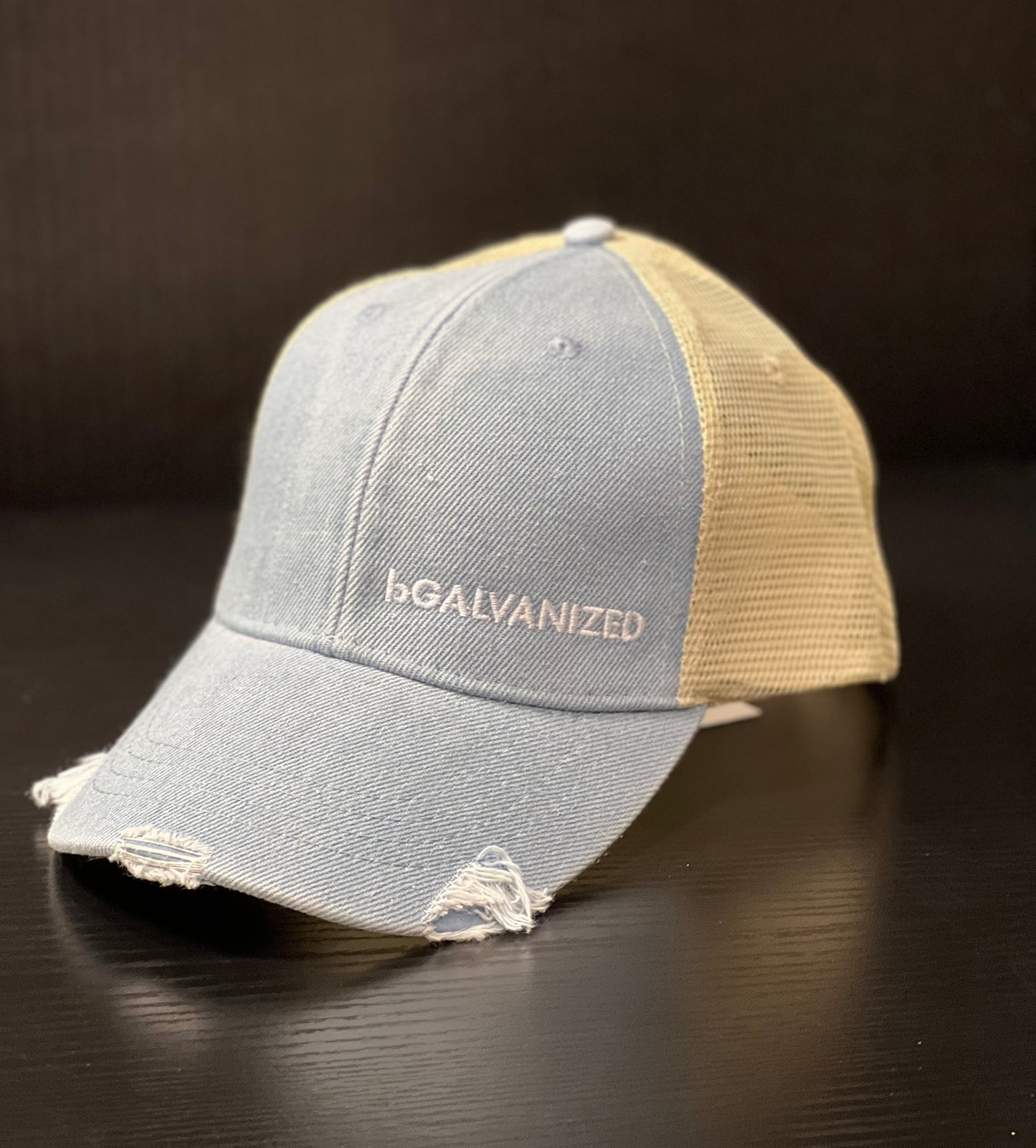 bGALVANIZED Adjustable Denim Trucker Hat