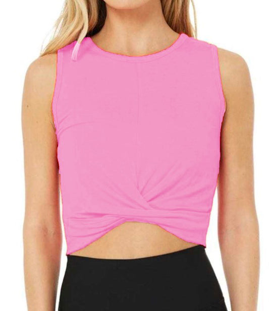 Twist Front Sleeveless Crop Top